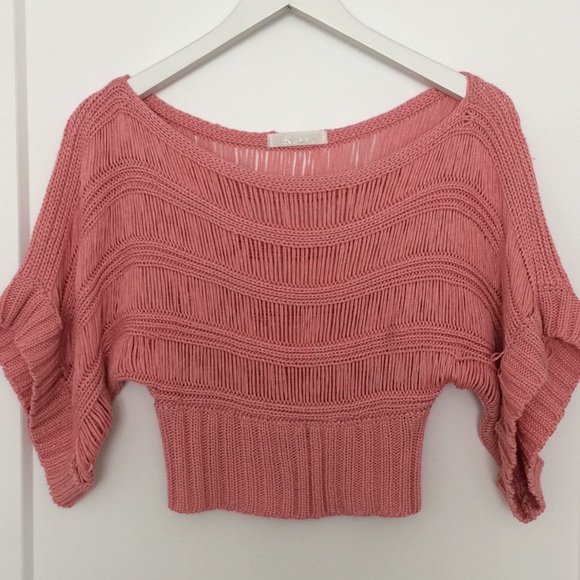 Pink knit crop top - Picture 1 of 5